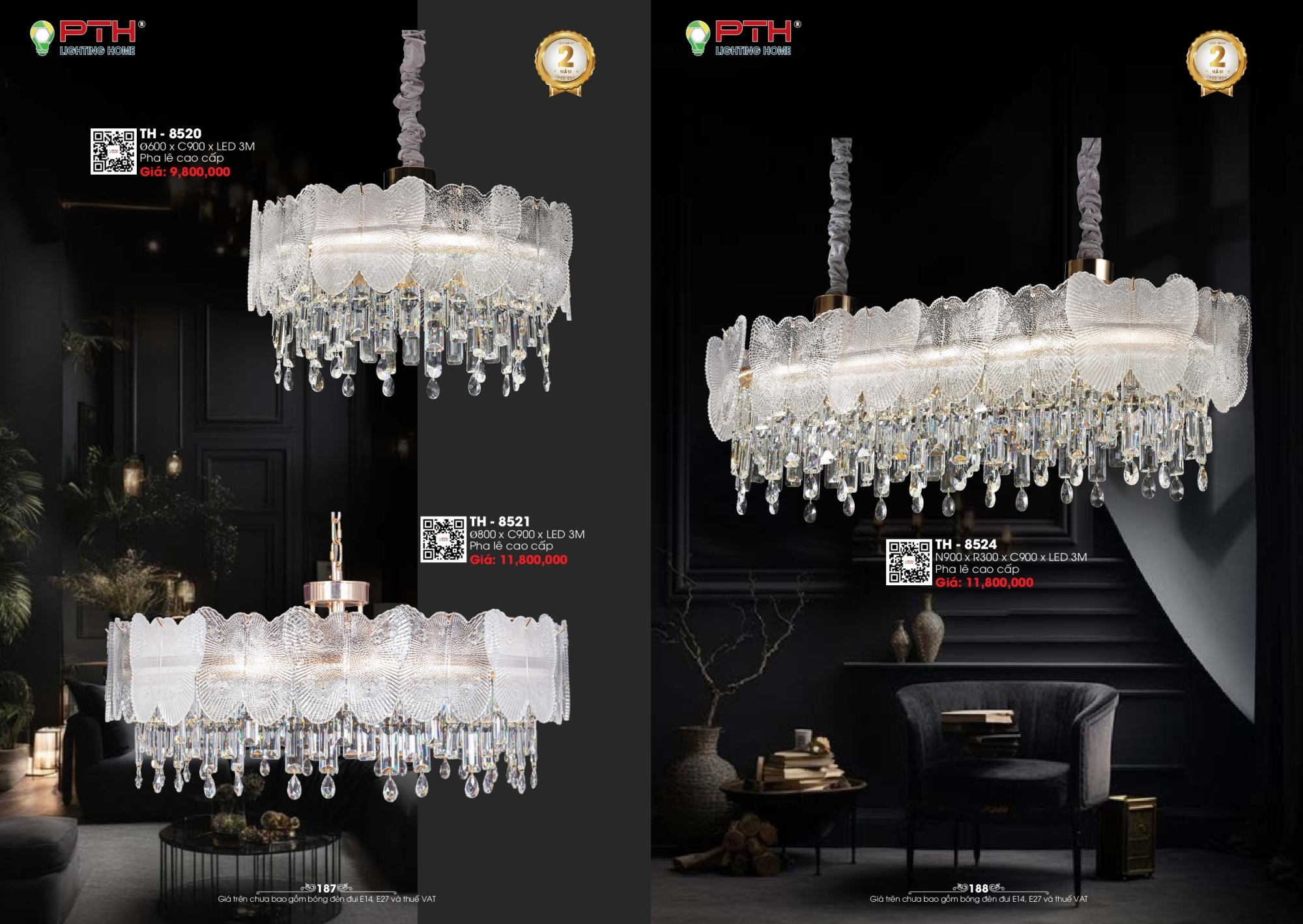 Bảng giá đèn trang trí PTH Lighting Home 2026